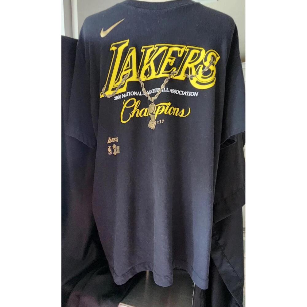 The Tee Dri-Fit Size Xl Lakers Nba Champions X 17 Black Short Sleeve